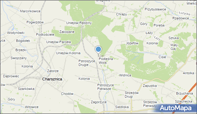 mapa Podleśna Wola, Podleśna Wola na mapie Targeo